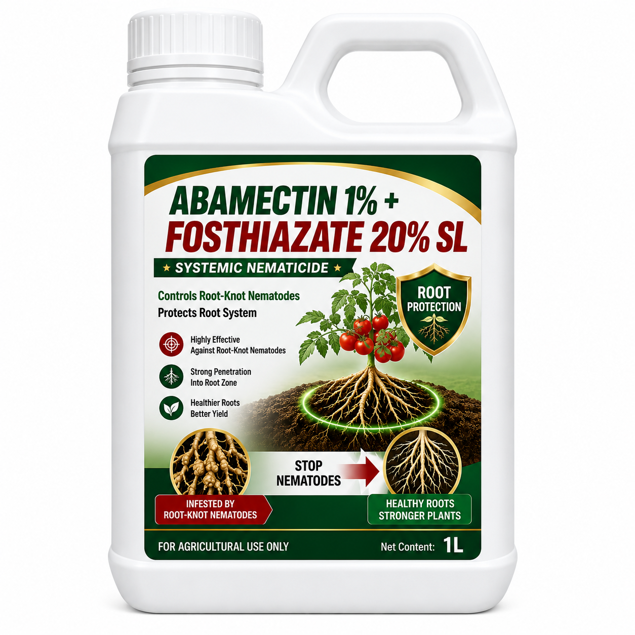 Abamectin 1%+Fosthiazate 20% SL | Destroy Root-Knot Nematodes at the Root Source