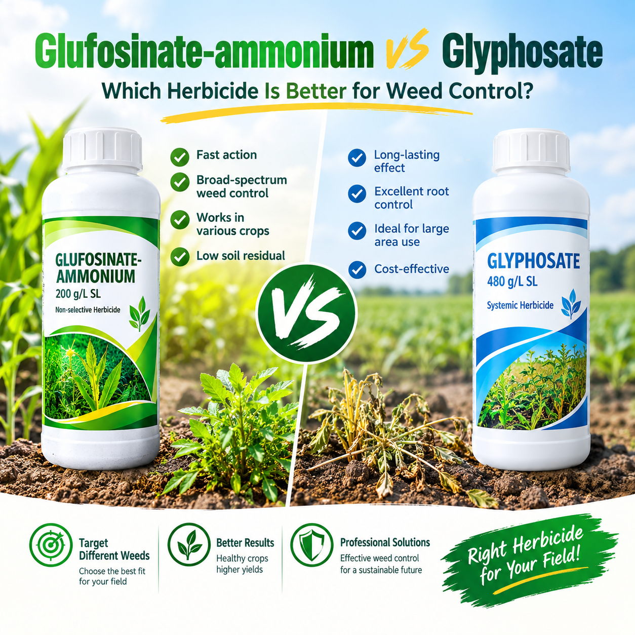 Glufosinate-ammonium vs Glyphosate | Which Herbicide Is Better for Weed Control?